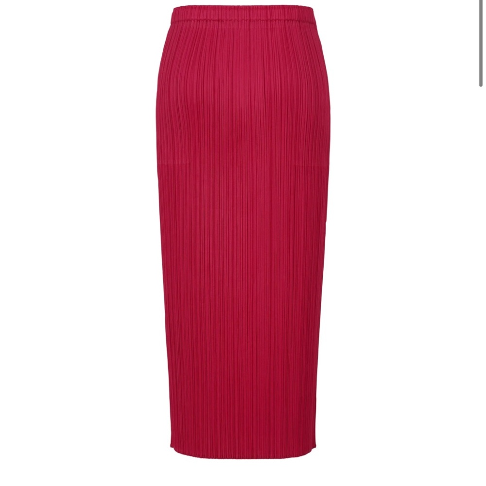 Issey Miyake Pleats Please Midi Skirt in Carmine
